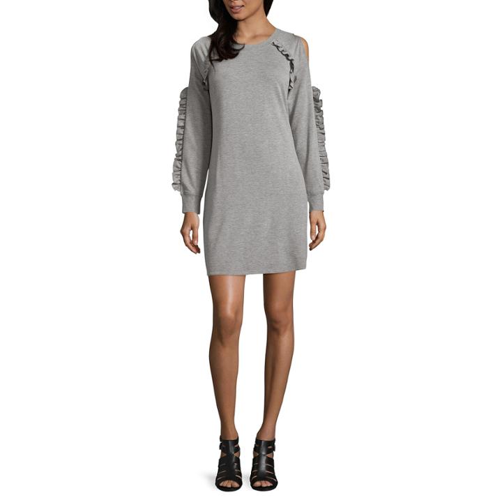 City Streets Cold Shoulder Sweater Dress