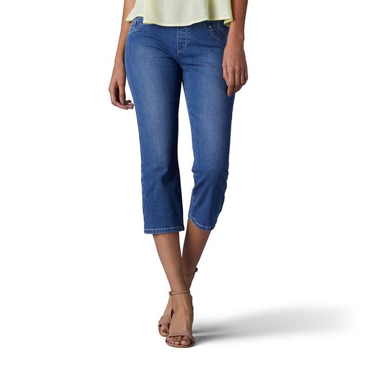 Lee Pull On Denim Capri Capris-petite