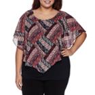 Alyx Short Sleeve V Neck Popover Blouse-plus