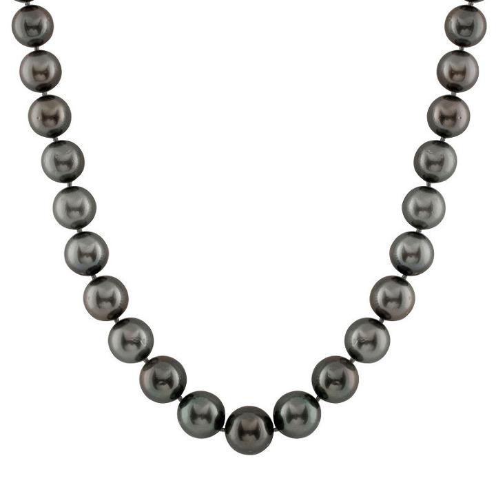 Splendid Pearls Womens 11mm Cultured Tahitian Pearls Strand Necklace