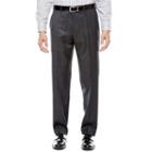 Collection By Michael Strahan Charcoal Windowpane Flat-front Suit Pants - Classic Fit