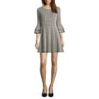 My Michelle 3/4 Sleeve Fit & Flare Dress-juniors