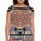 Bisou Bisou Sleeveless Cold-shoulder Scuba Cage Top - Plus