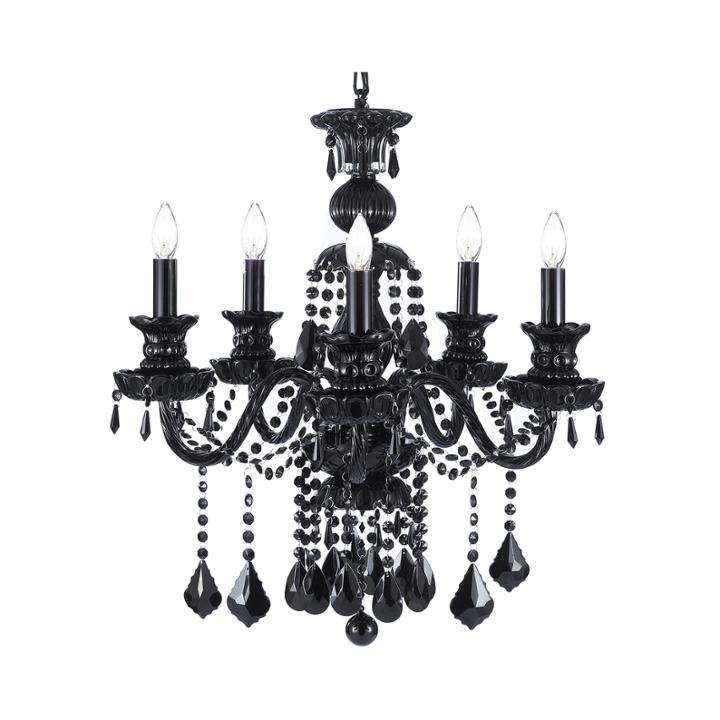 5-light Venetian-style Crystal Jet Black Chandelier