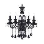 5-light Venetian-style Crystal Jet Black Chandelier