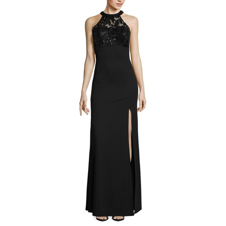 My Michelle Halter Sequin-bust Long Slim Party Dress - Juniors