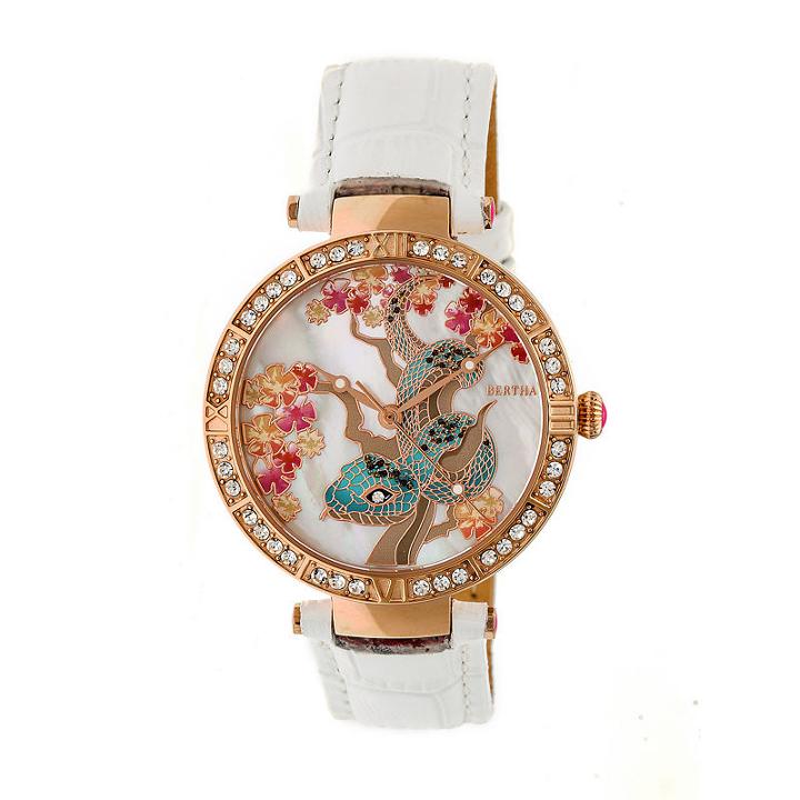 Bertha Unisex White Strap Watch-bthbr7405