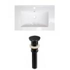 23.75-in. W 1 Hole Ceramic Top Set In White Color- Overflow Drain Incl.