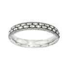 Personally Stackable Antiqued Sterling Silver Patterned Ring