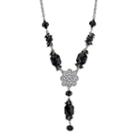 1928 Religious Jewelry Womens Black Rosary Necklaces