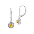 Diamond Accent Yellow Citrine Sterling Silver Drop Earrings