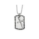 Mens Stainless Steel Antiqued 2 Piece Pendant