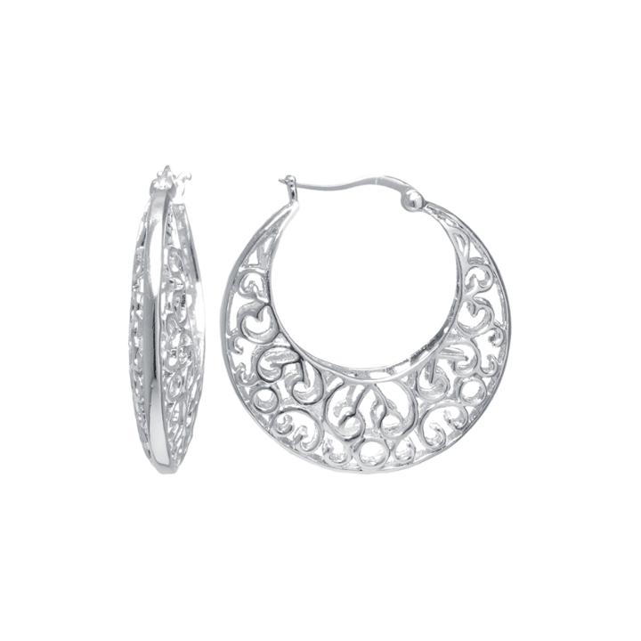 Silver Reflections&trade; Silver-plated Filigree Caged Earrings