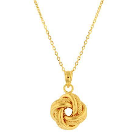 10k Gold Love Knot Pendant Necklace
