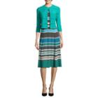 Danny & Nicole 3/4-sleeve Chevron Print Bolero Jacket Dress