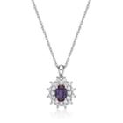 Womens Blue Alexandrite Sterling Silver Pendant Necklace