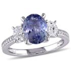 Modern Bride Gemstone Womens Purple Tanzanite 14k Gold Engagement Ring