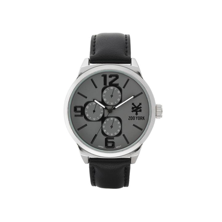 Zoo York Mens Black And Silvertone Strap Watch