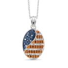 Womens 1/4 Ct. T.w. Multi Color Diamond Sterling Silver Pendant Necklace