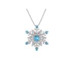Womens Genuine Blue Topaz & Lab-created White Sapphire Snowflake Pendant Necklace