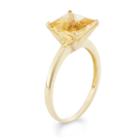 Womens Yellow Citrine 10k Gold Solitaire Ring
