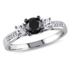 Love Lives Forever Womens 1 1/10 Ct. T.w. Diamond Black 3-stone Ring