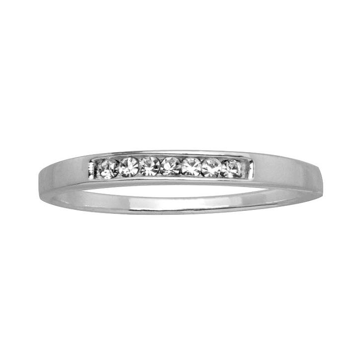 Itsy Bitsy Itsy Bitsy Womens Lab Created Clear Sterling Silver Delicate Ring