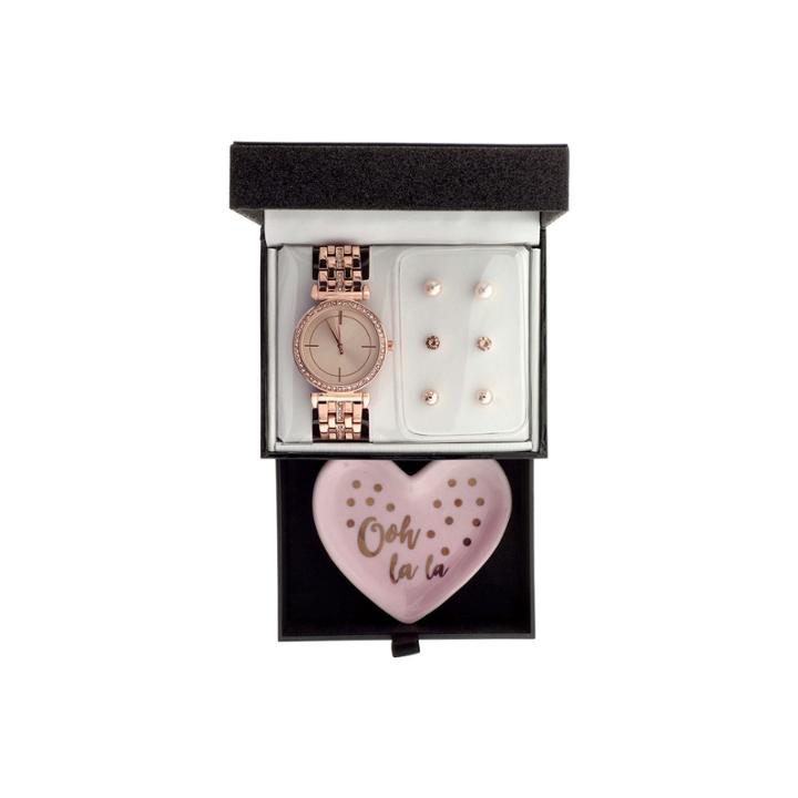 Womens Rose Goldtone 8-pc. Watch Boxed Set-jcp3003jst