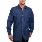 Ely Cattleman Denim Washed Snap Button-front Shirt