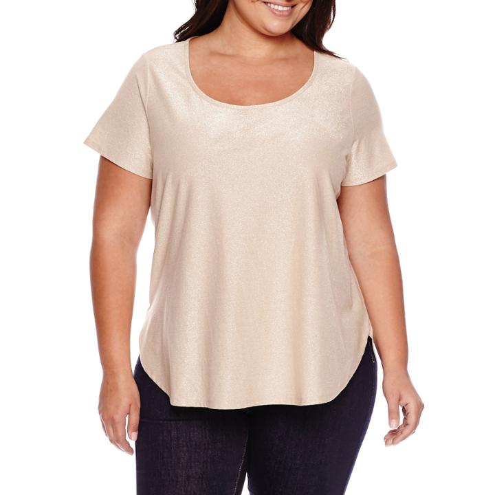 Ashley Nell Tipton For Boutique+ Sparkle Boyfriend Tee - Plus