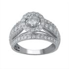 Womens 1 1/2 Ct. T.w. Genuine Diamond White Round Engagement Ring