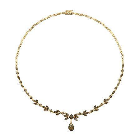Color-enhanced Smoky Quartz Necklace