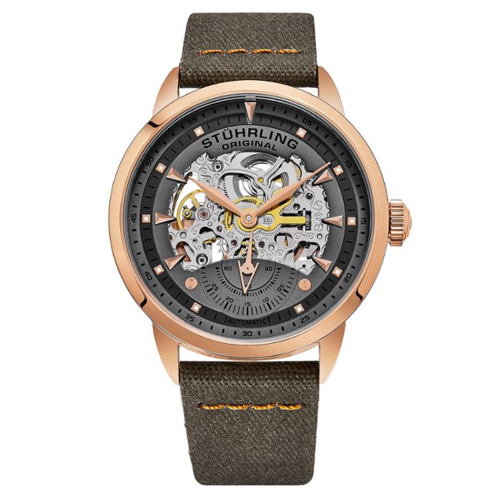 Stuhrling Mens Orange Strap Watch-sp16489