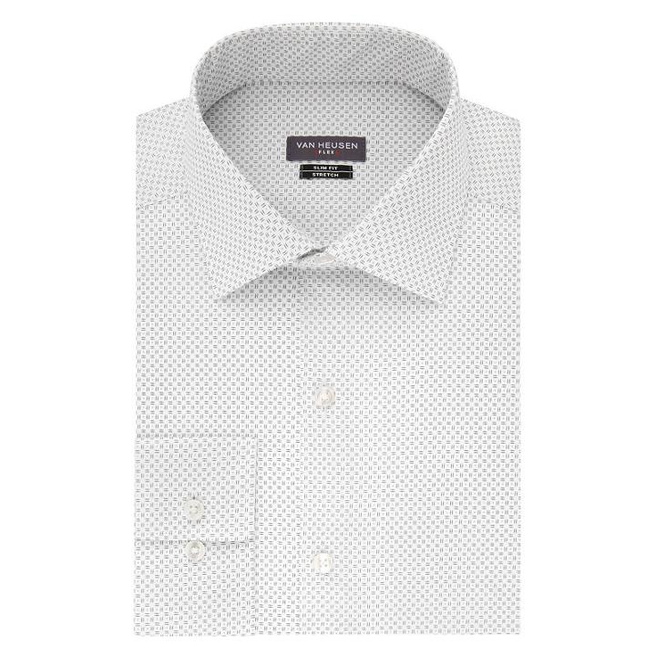 Van Heusen Made To Match Long Sleeve Twill Pattern Dress Shirt - Slim