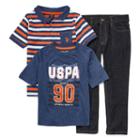Us Polo 3 Pc Pant Set