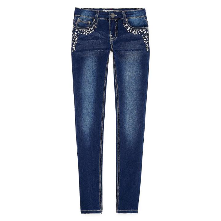 V Gold Embellished 5-pocket Skinny Jean