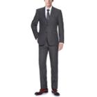 Verno Men's Dark Grey Slim Fit Italian Styled Two Piece Suit