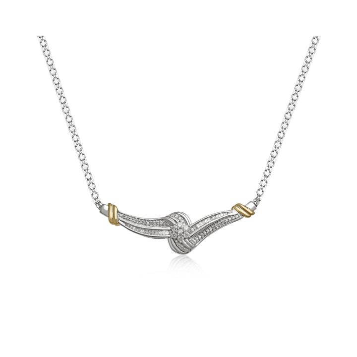 1/2 Ct. T.w. Diamond Two-tone Cluster Necklace