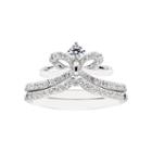 Enchanted Fine Jewelry By Disney Enchanted By Disney Womens 1/3 Ct. T.w. Genuine White Diamond 10k Gold Bridal Set