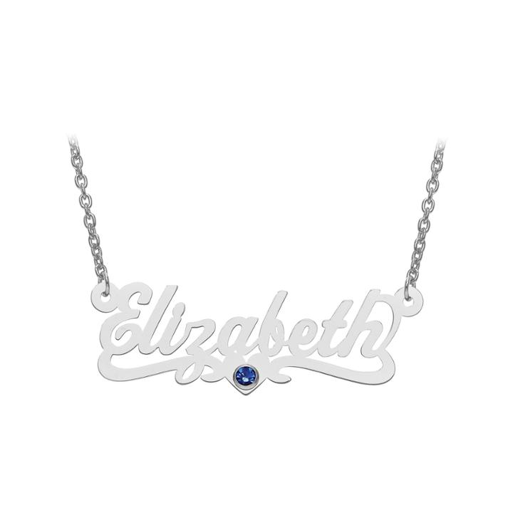 Personalized Birthstone And Name Necklace