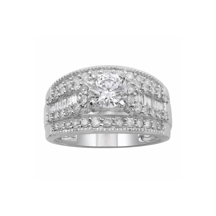 1 Ct. T.w. Diamond 14k White Gold Round Bridal Ring