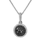 Limited Quantities 1/3 Ct. T.w. White & Color-enhanced Black Diamond Circle Necklace