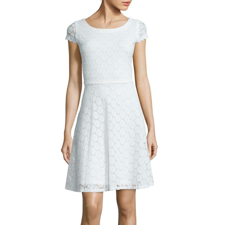 Ronni Nicole Cap-sleeve Lace A-line Dress