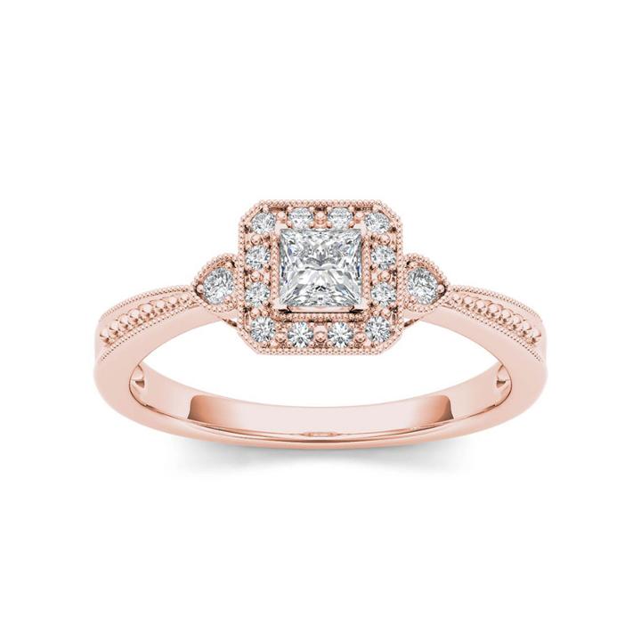 1/3 Ct. T.w. Round White Diamond 10k Gold Engagement Ring