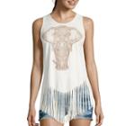 Self Esteem Suede Fringe Tank Top