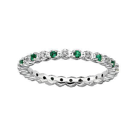 Personally Stackable Lab-created Emerald & Diamond-accent Eternity Ring