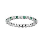 Personally Stackable Lab-created Emerald & Diamond-accent Eternity Ring