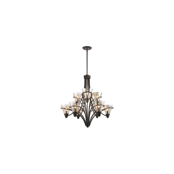 Olympia 2-tier 9-light Chandelier In Burnt Siennawith Baltic Amber Glass