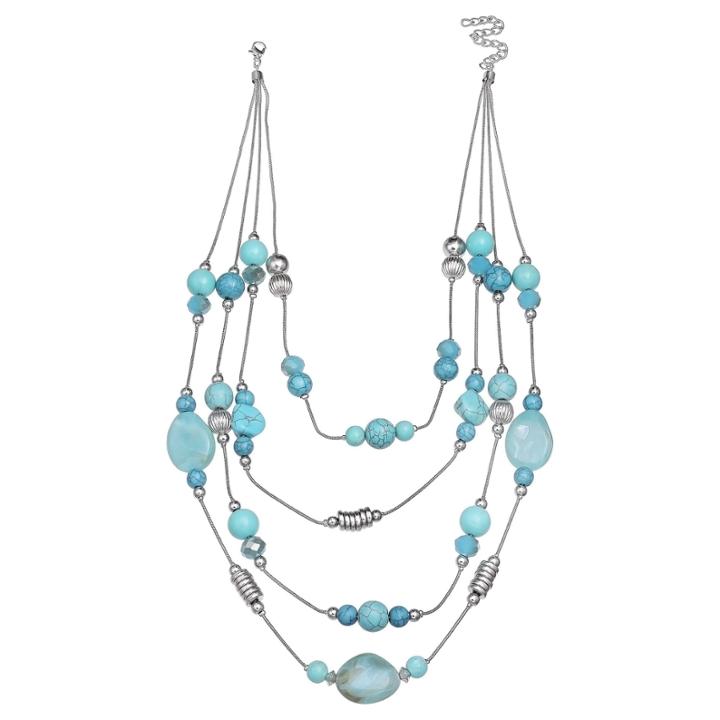 Mixit Clr 0717 Lt Blue Womens Illusion Necklace
