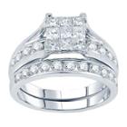 2 Ct. T.w. Princess & Round Diamond Bridal Ring Set